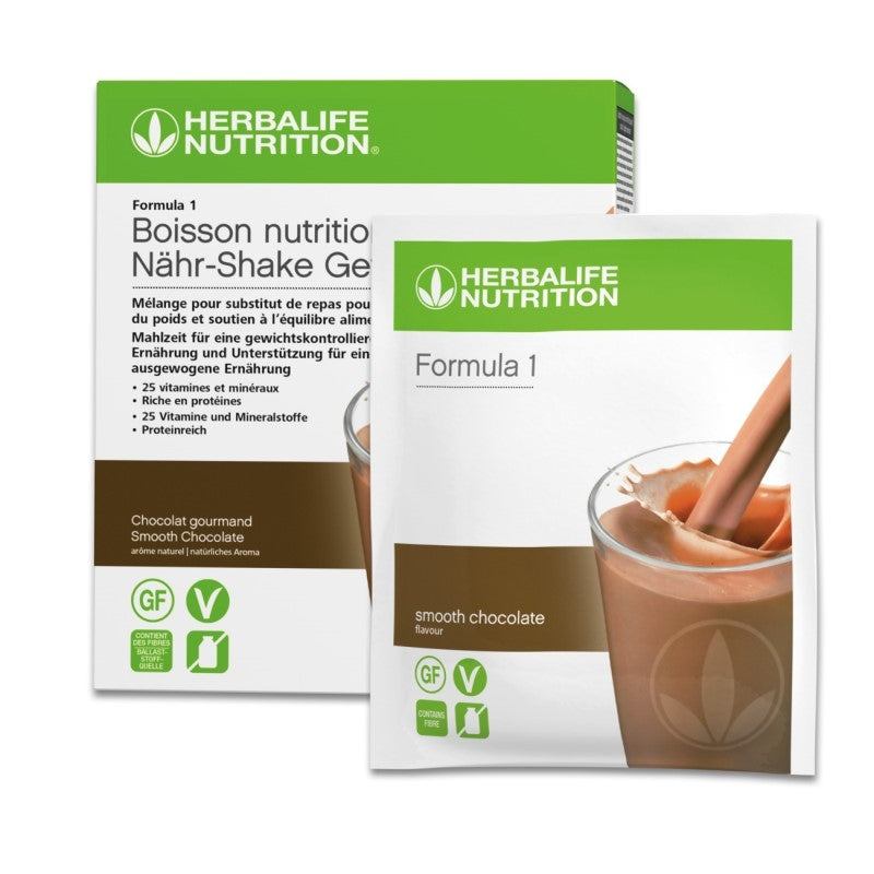 Herbalife Formula 1 Nutritional Shake Mix Sachets – Chocolate / Vanilla / Cookie Crunch (Pack of 7)